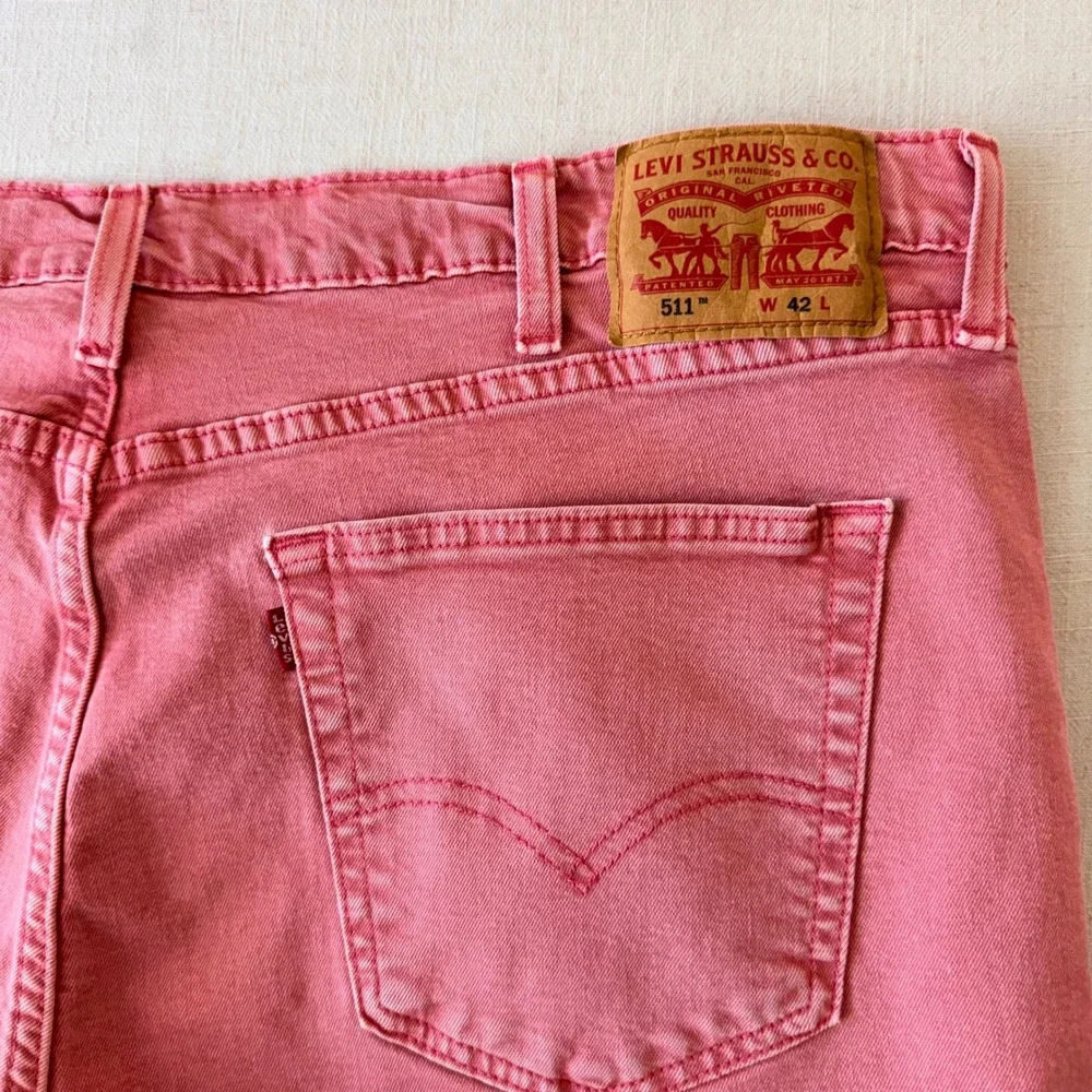 Levi's 511 Fruit Dove Pink Slim Cut-Off Denim Jorts Men's 42